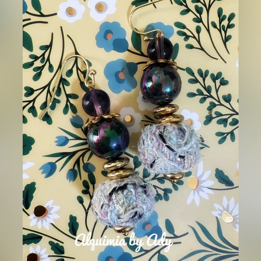 MONUMENTAL + statement gold amethyst earrings - Picture 1 of 1